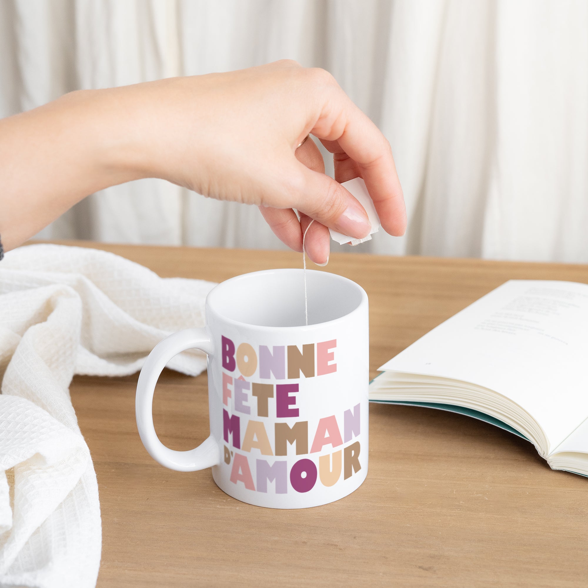 Mug Objets Blanc Loving mom photo N° 3