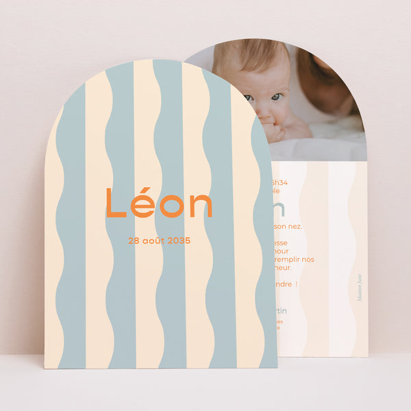 Faire-part Naissance Petite arche Blue waves photo