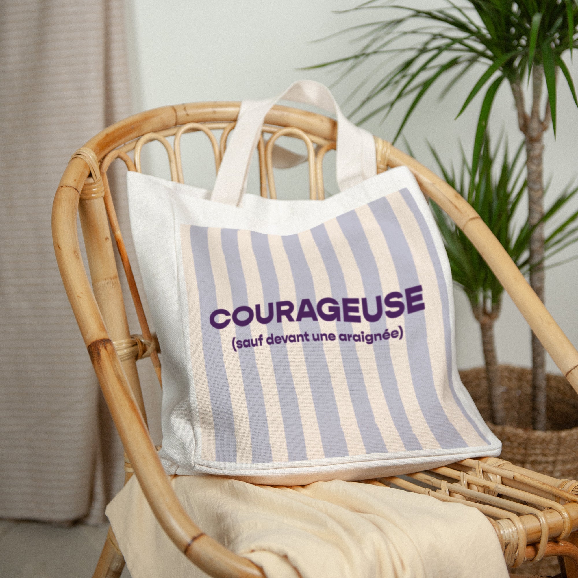 Tote bag Objets Anse en toile Courageuse photo N° 2