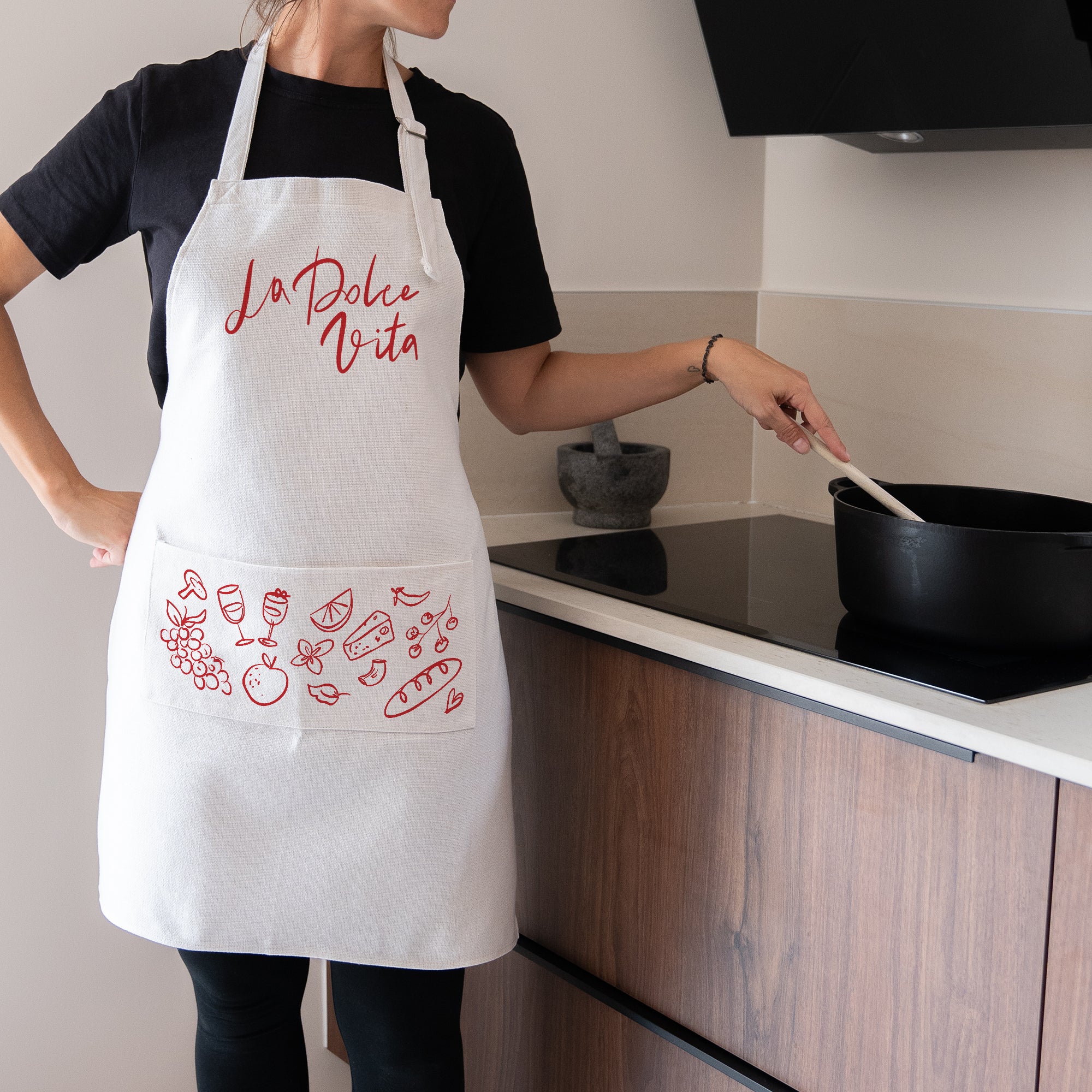 Tablier adulte Objets Beige naturel La Dolce Vita III photo N° 1