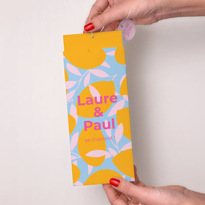 Faire-part Mariage Pochette portrait 2 cartes, étiquette Saveur d'été photo N° 2