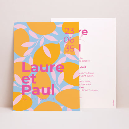 Faire-part Mariage Grand format rectangle Saveur d'été photo N° 1