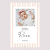 Panneau bienvenue Baptême Portrait 60 x 90 cm Rayures roses claires II photo N° 2