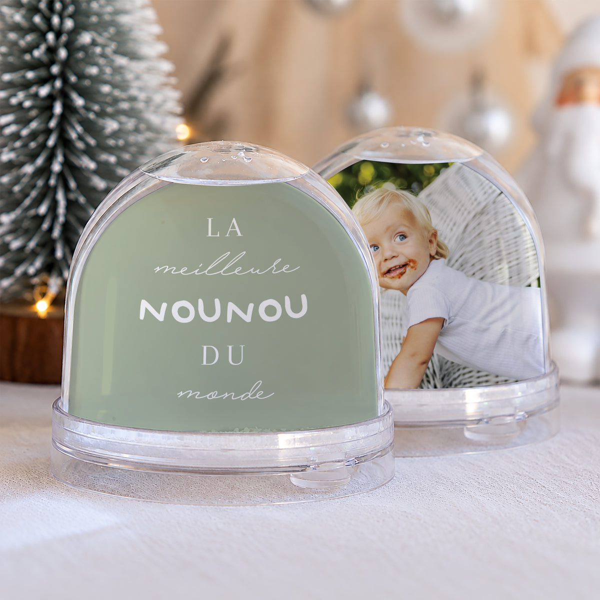 Boule à neige Fin d'année Verre Meilleure nounou du monde photo N° 1