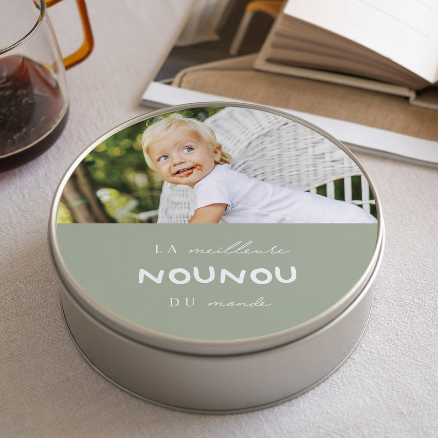 Boite métallique Objets Ronde Meilleure nounou du monde photo