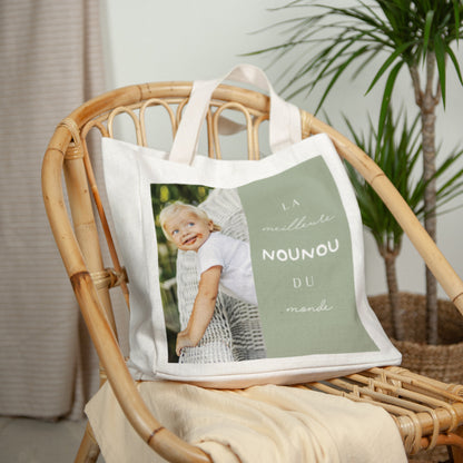Tote bag Anse en toile Meilleure nounou du monde photo N° 2