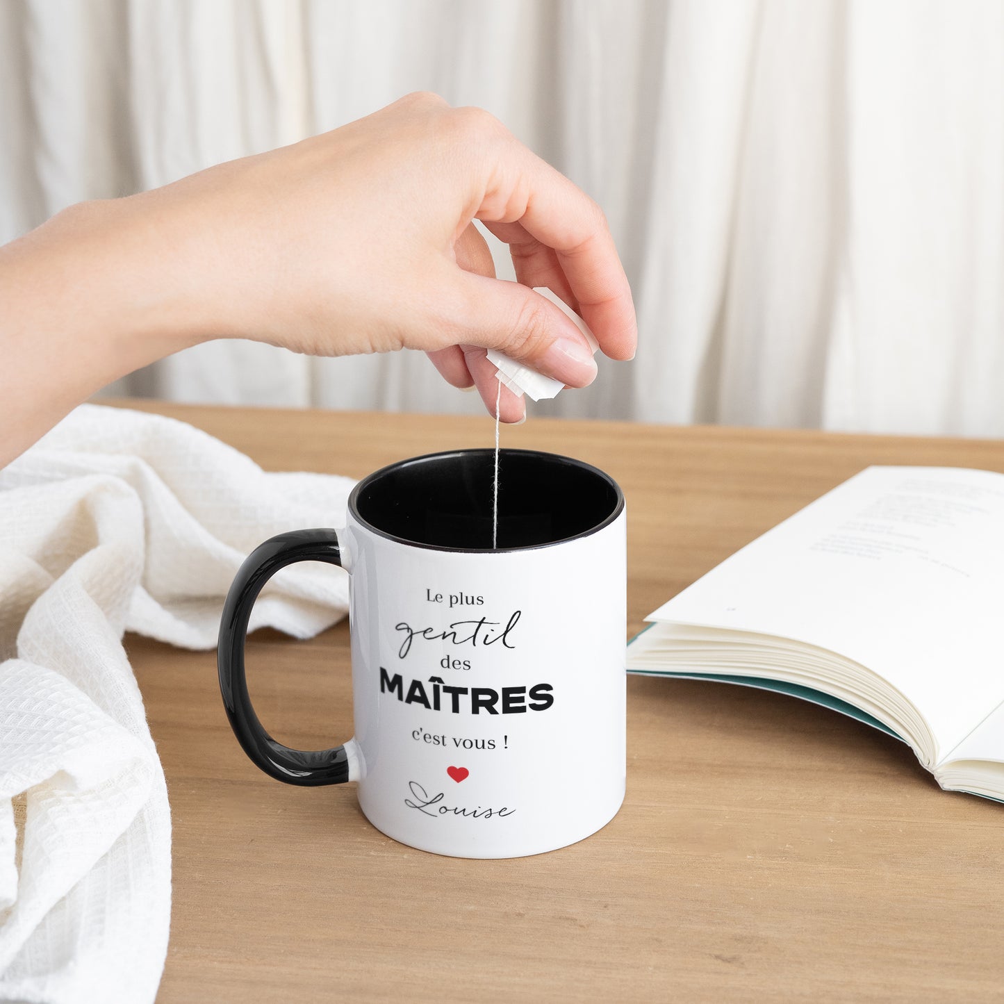Mug Objets Noir Merci Maître photo N° 3
