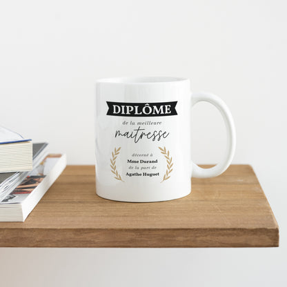 Mug Objets Blanc Diplôme de la meilleure maîtresse photo N° 4