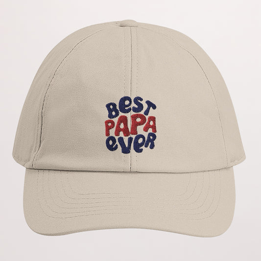 Casquette Brodée Beige Best Papa ever photo