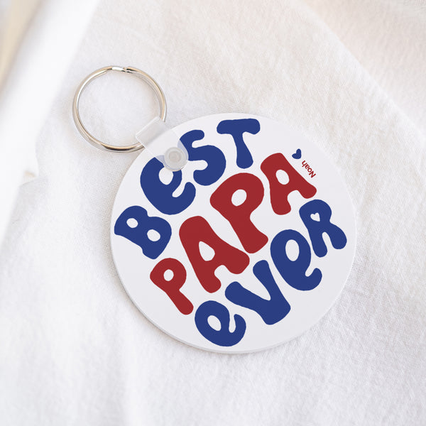 Porte-clés Objets Rond Best Papa ever photo