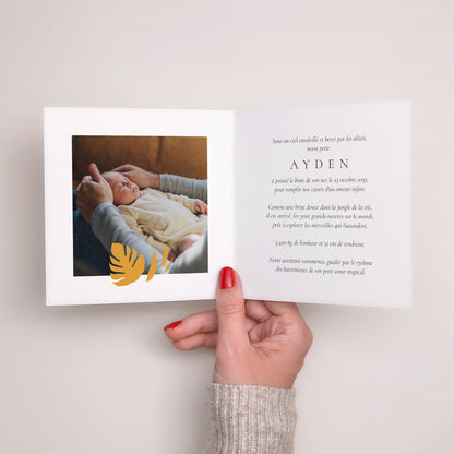 Faire-part Naissance Carré double volet Aloha Bébé photo N° 2