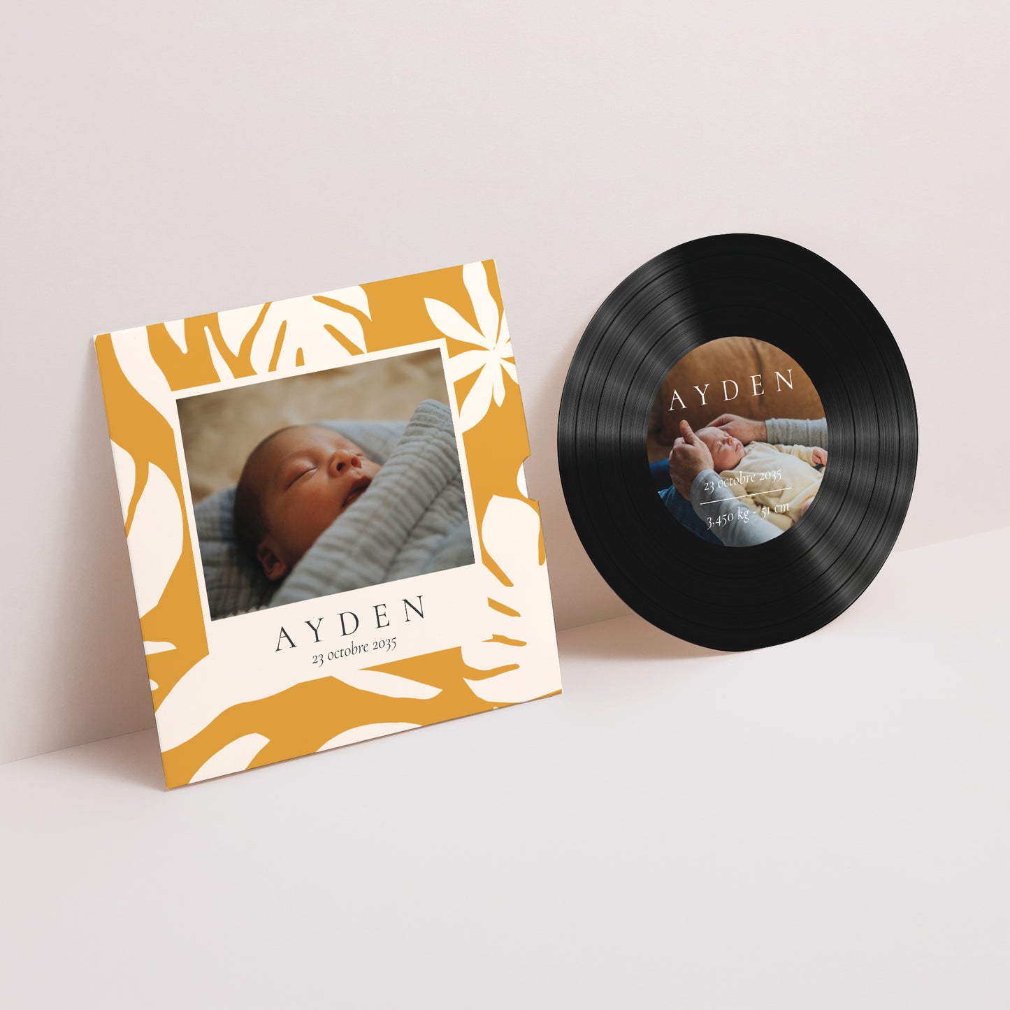 Faire-part Naissance Pochette disque Aloha Bébé photo N° 1