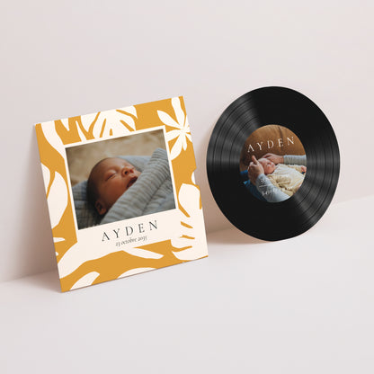 Faire-part Naissance Pochette disque Aloha Bébé photo N° 1