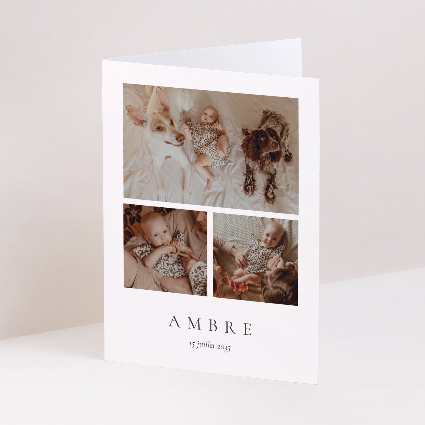 Faire-part Naissance Portrait double volet Portrait de naissance photo N° 1