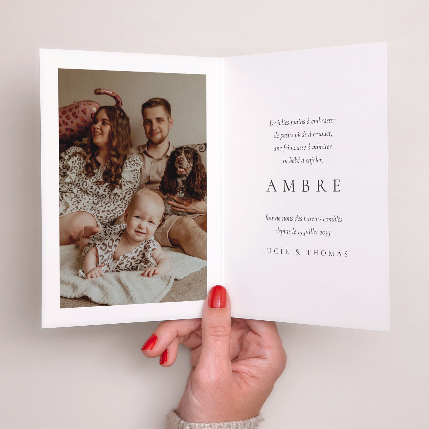 Faire-part Naissance Portrait double volet Portrait de naissance photo N° 2
