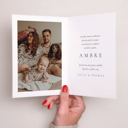 Faire-part Naissance Portrait double volet Portrait de naissance photo N° 2