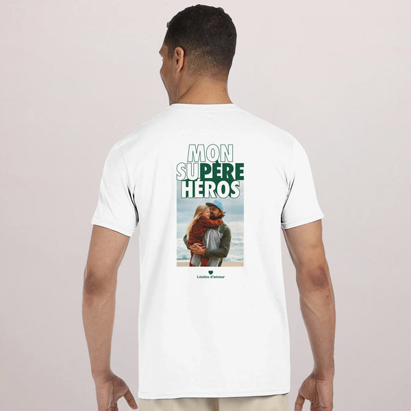 Tshirt Recto Verso Blanc Mon Su-père héros photo