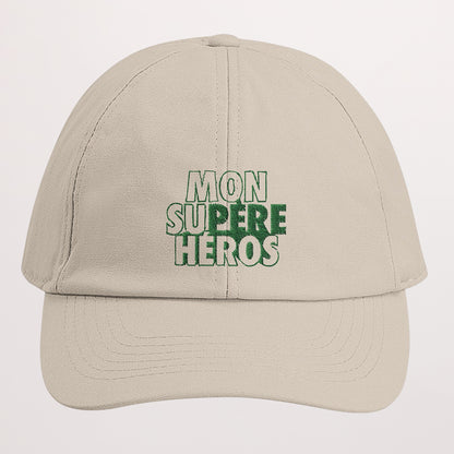 Casquette Brodée Beige Mon Su-père héros photo N° 1