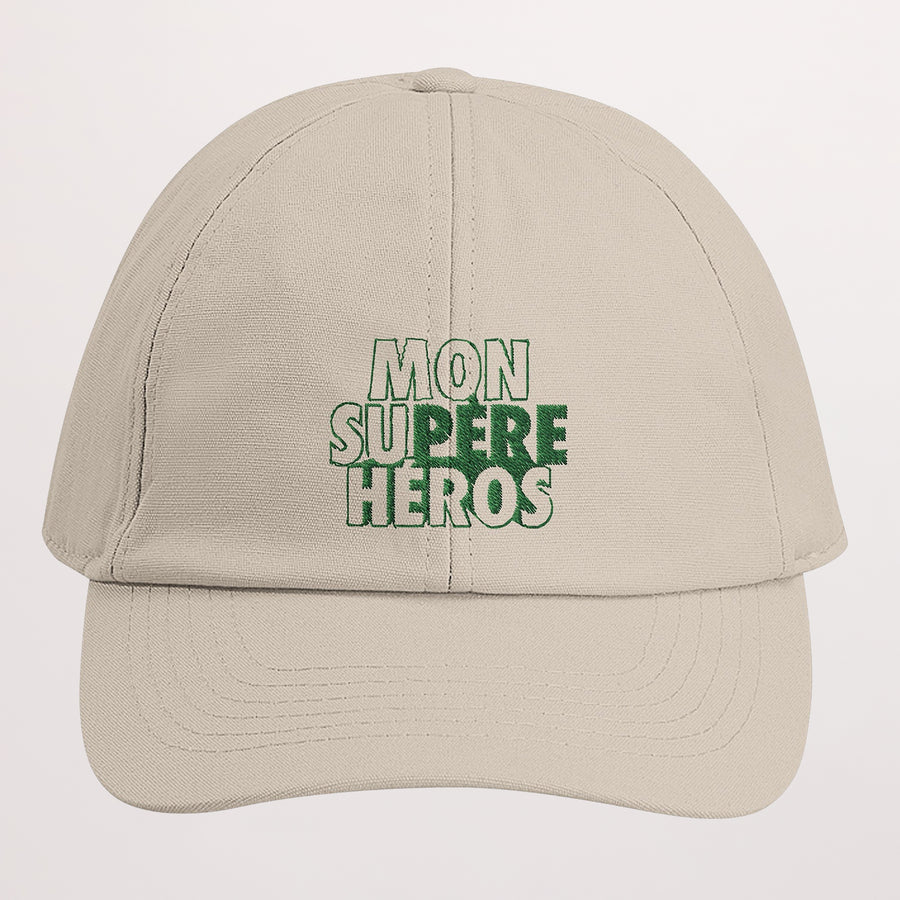 Casquette Brodée Beige Mon Su-père héros photo
