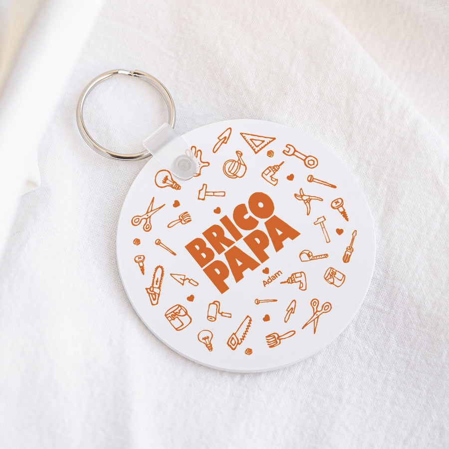Porte-clés Objets Rond Brico Papa photo