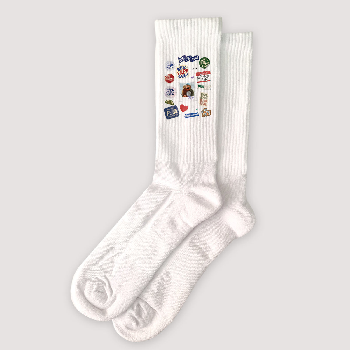 Chaussettes homme Blanches Papatchwork d’Amour photo N° 1