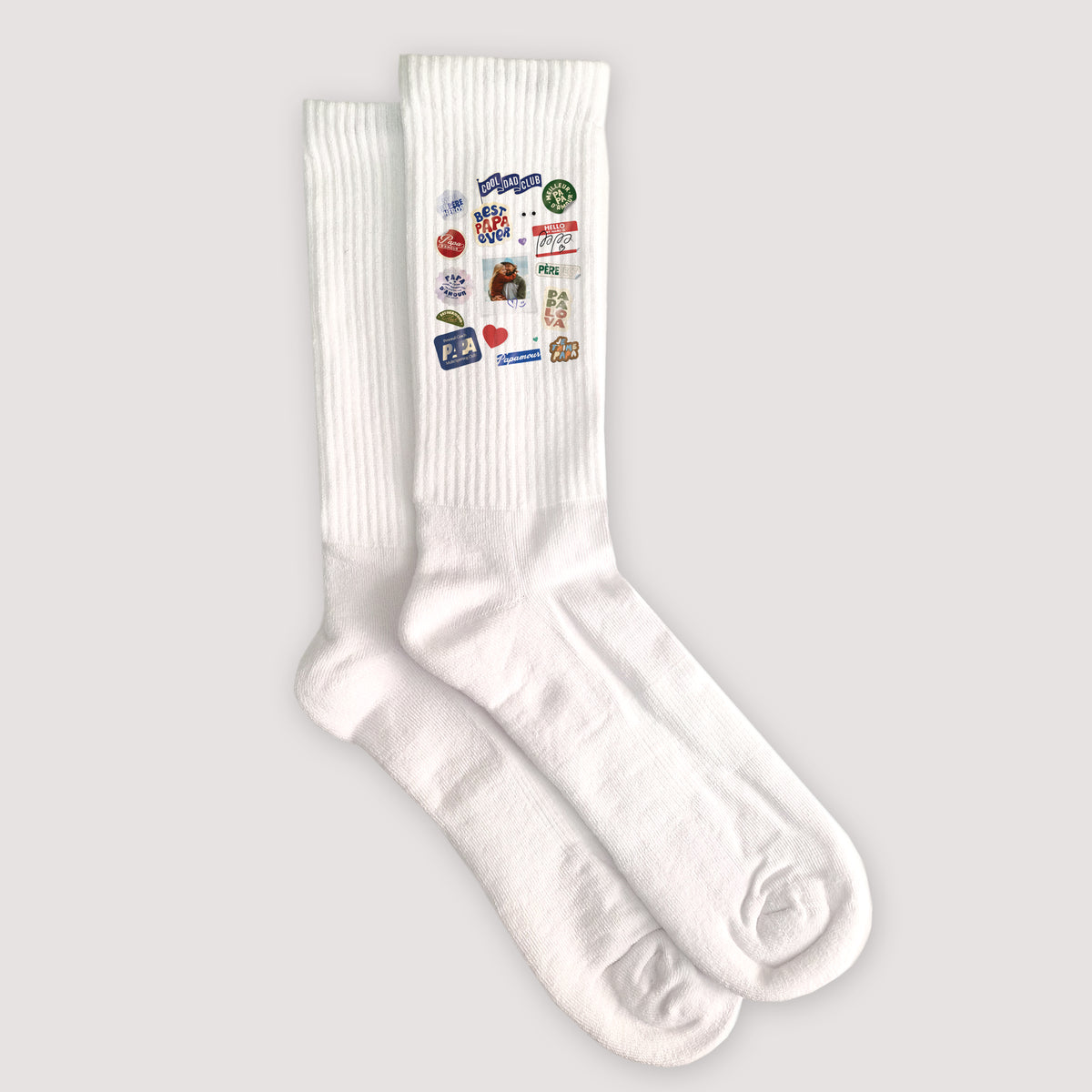 Chaussettes homme Blanches Papatchwork d’Amour photo N° 3