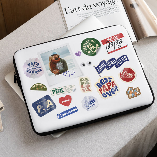 Housse ordinateur 15 pouces Papatchwork d’Amour photo