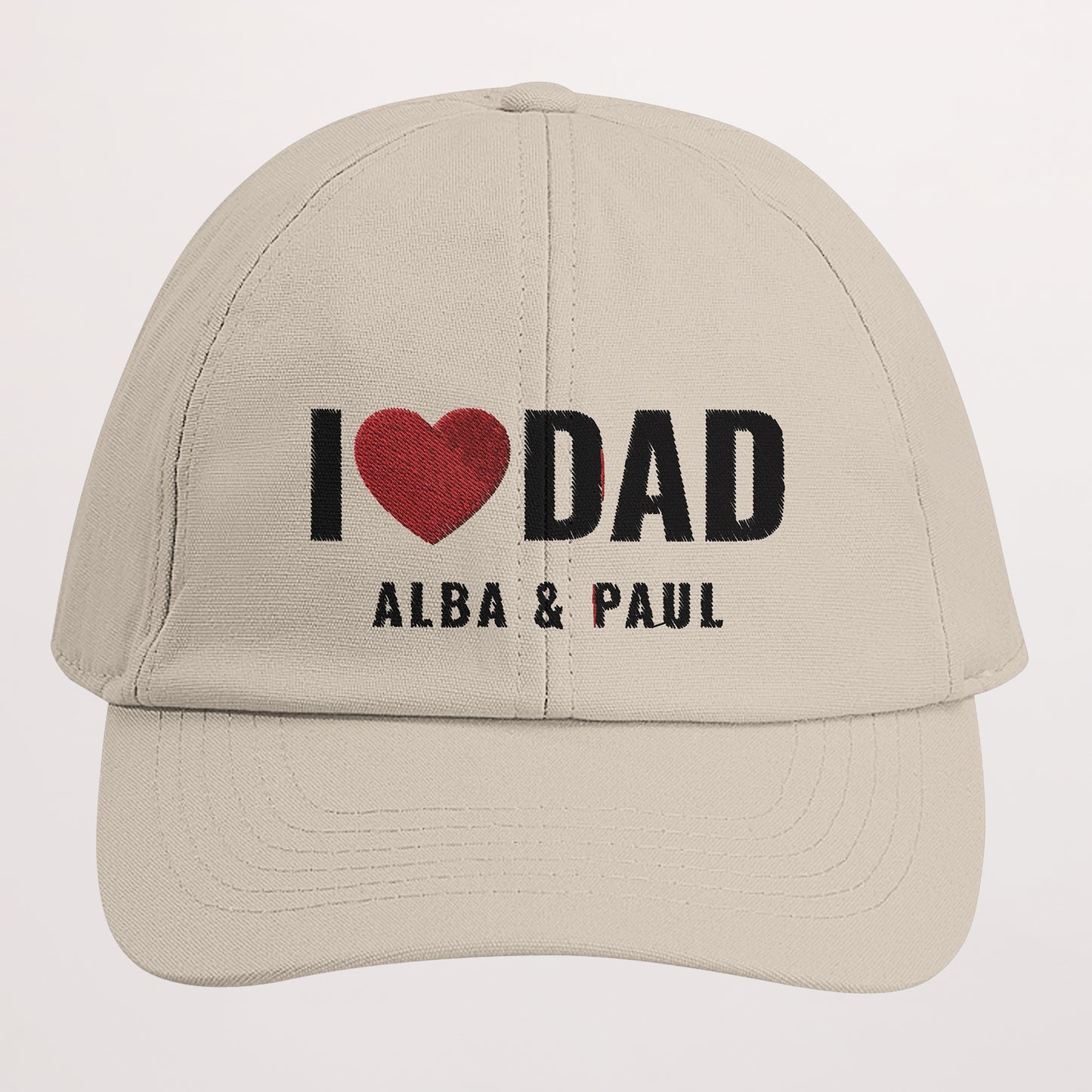 Casquette Brodée Beige I love my dad photo N° 1
