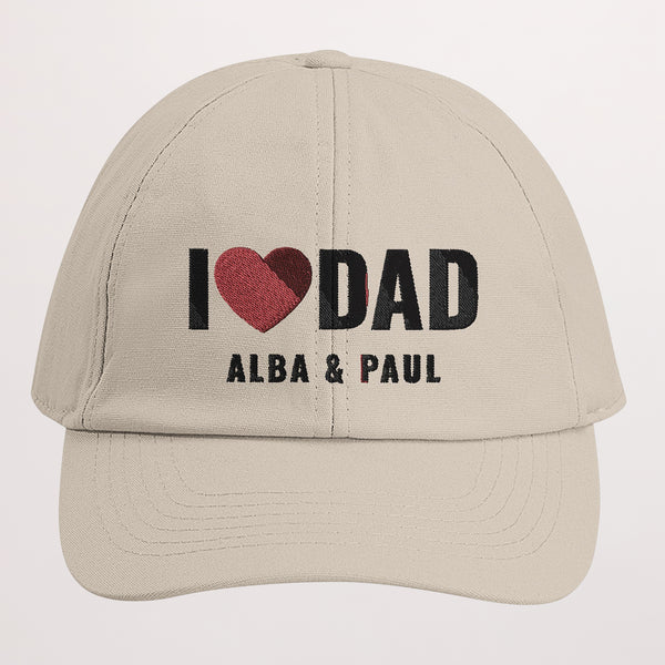 Casquette Brodée Beige I love my dad photo