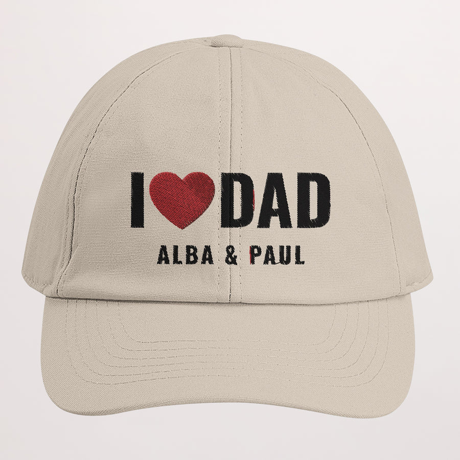 Casquette Brodée Beige I love my dad photo