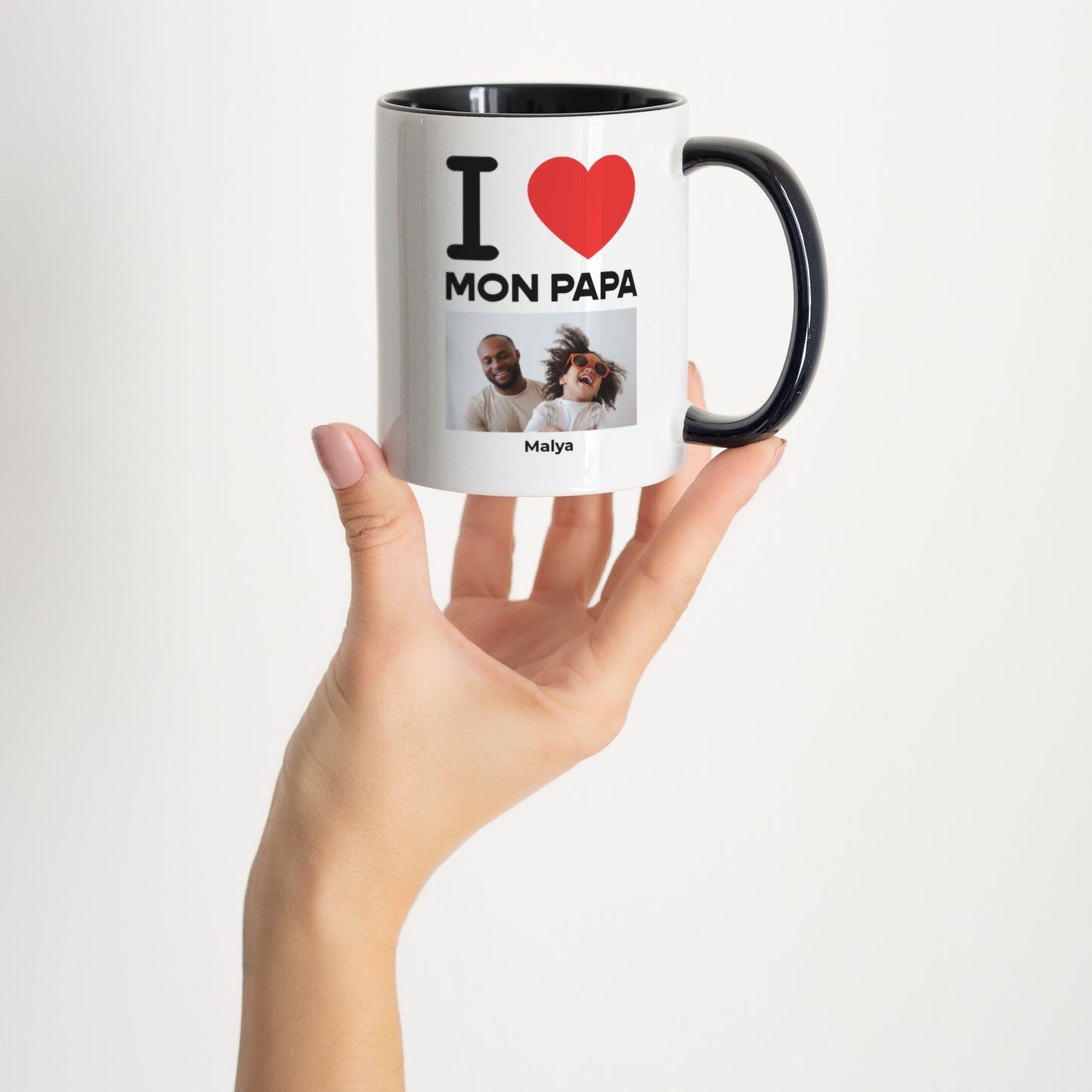 Mug Objets Noir I love my dad photo N° 2