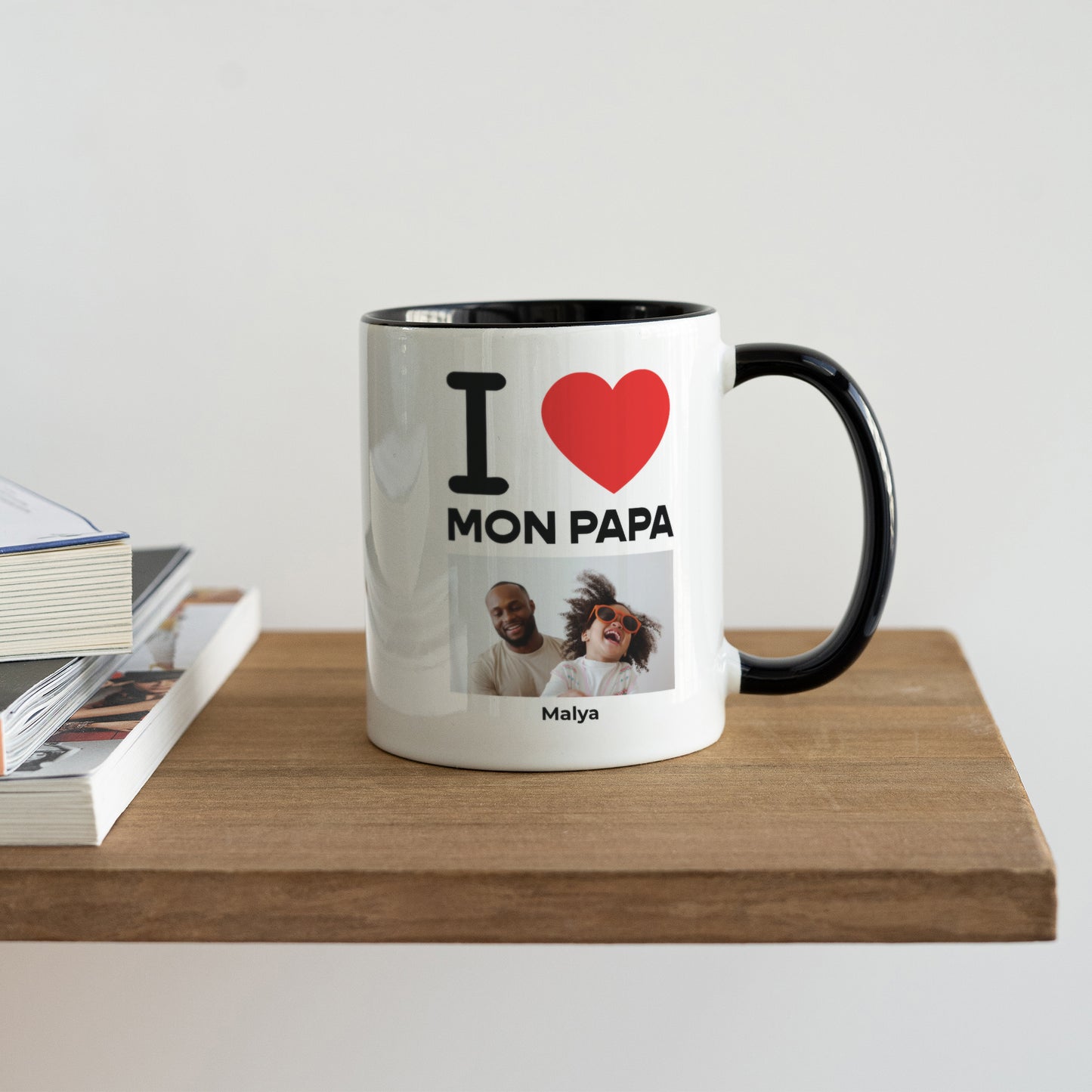 Mug Objets Noir I love my dad photo N° 4