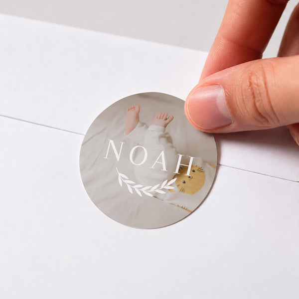 Sticker Naissance Rond Baby Focus photo