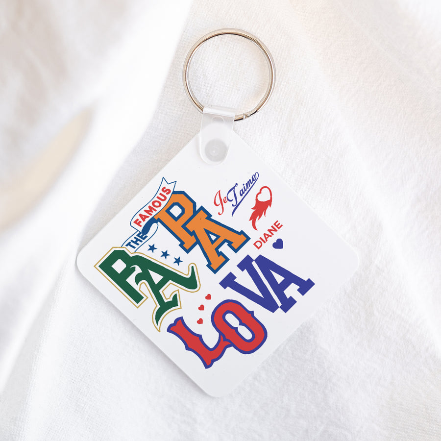 Porte-clés Objets Carré Papa Lova league photo