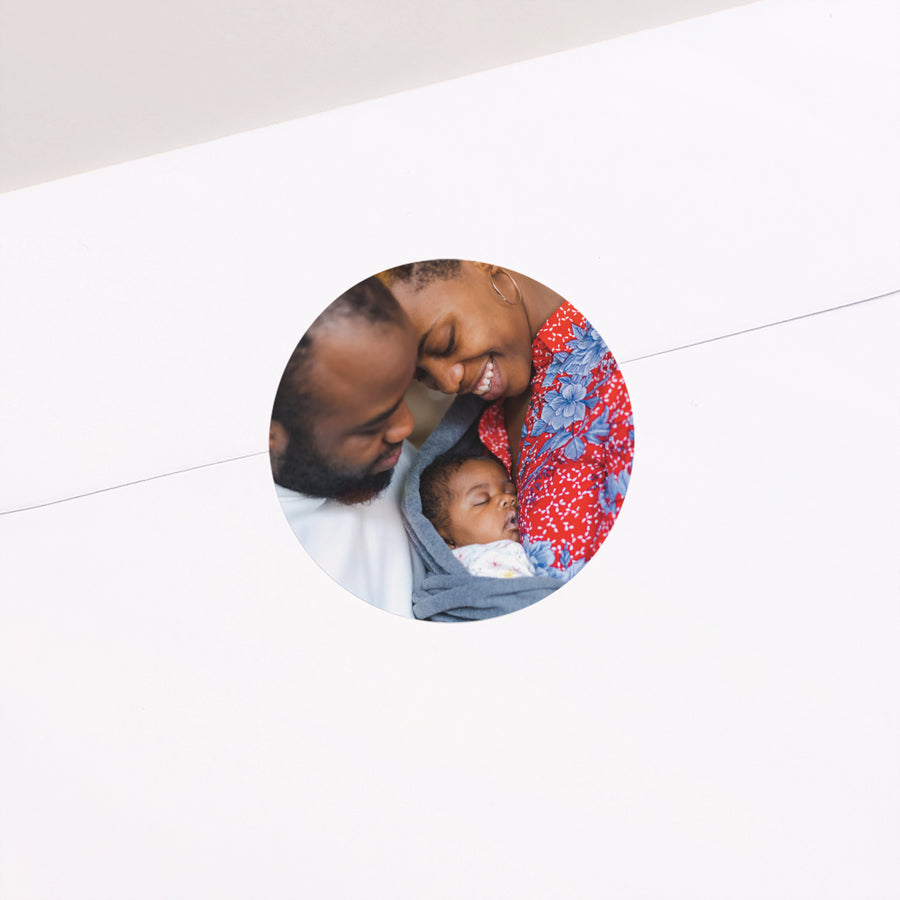 Sticker Naissance Rond Au cœur de nous photo