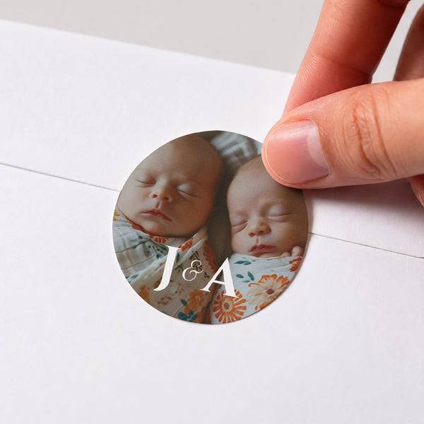 Sticker Naissance Rond Duo d’Amour photo