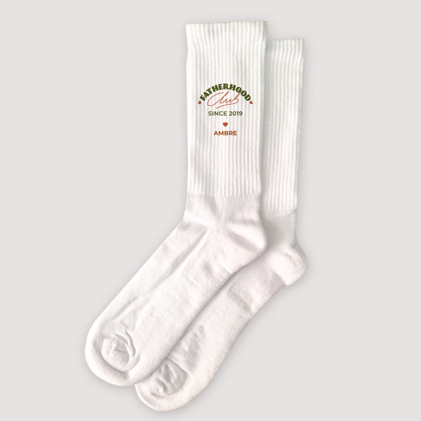 Chaussettes homme Blanches Fatherhood club photo