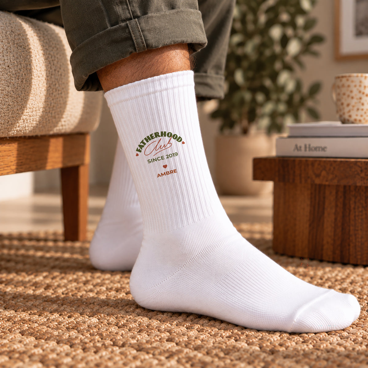 Chaussettes homme Blanches Fatherhood club photo N° 2