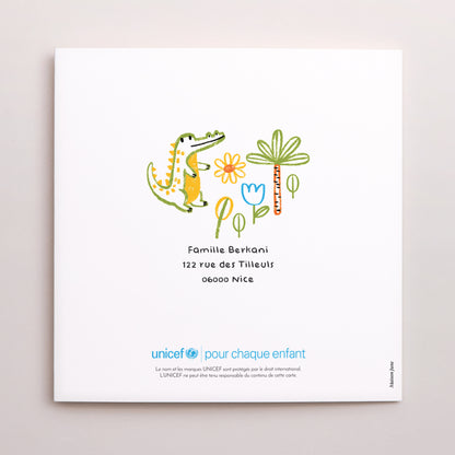 Faire-part Naissance Carré double volet Safari de Bonheur photo N° 3