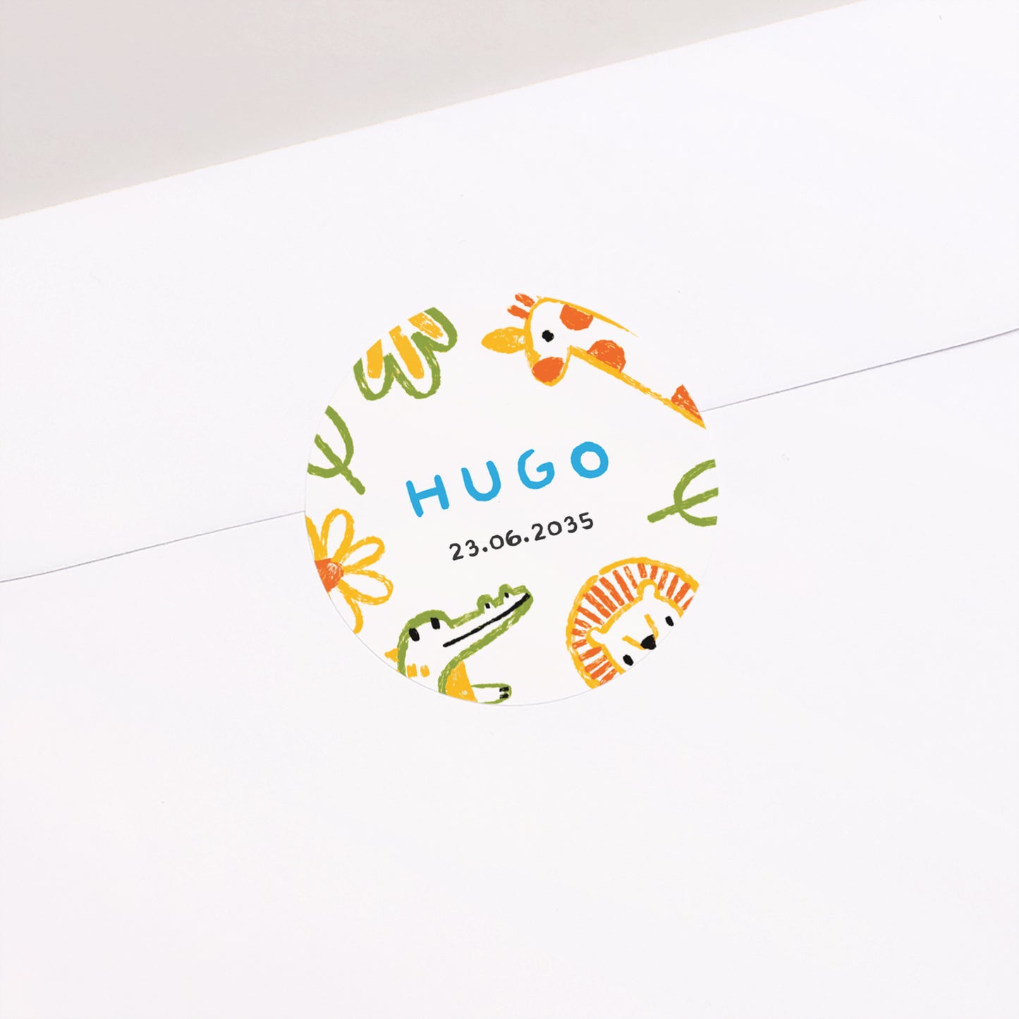 Sticker Naissance Rond Safari de Bonheur photo N° 1