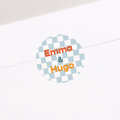 Sticker Mariage Rond Rétro Romance photo N° 1