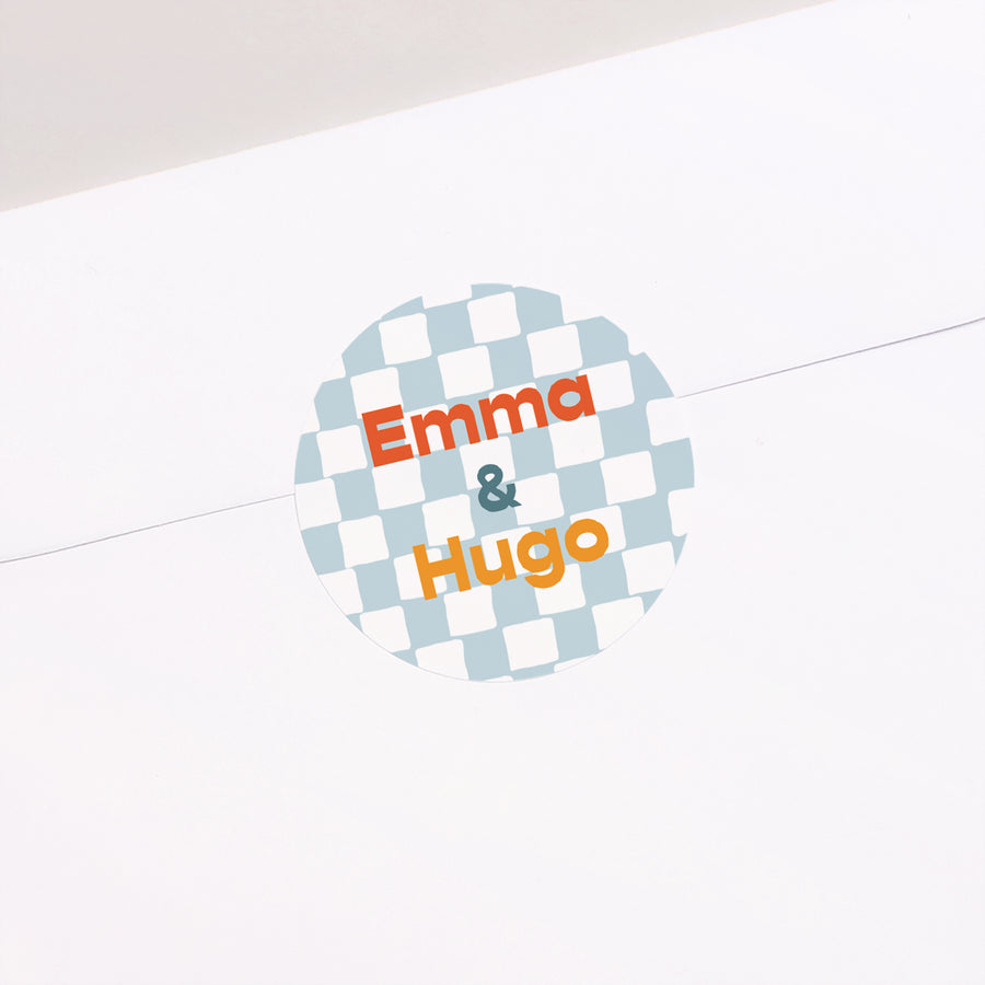 Sticker Mariage Rond Rétro Romance photo