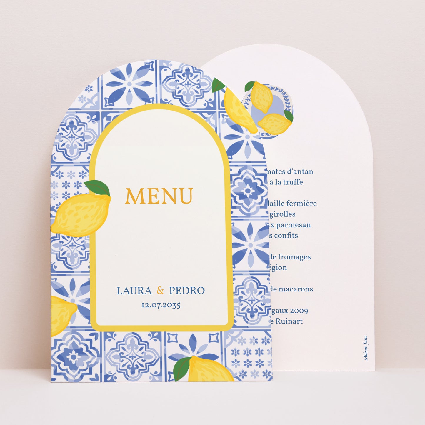 Menu Mariage Arche Azulejo d’amour photo N° 1