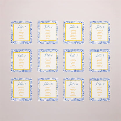 Plan de table Mariage Lot de 12 Azulejo d’amour photo N° 1