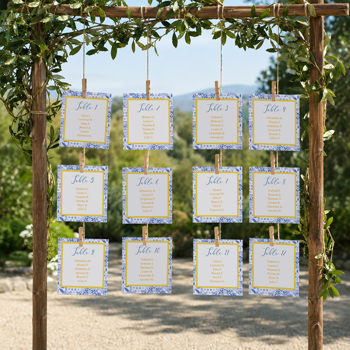 Plan de table Mariage Lot de 12 Azulejo d’amour photo N° 2