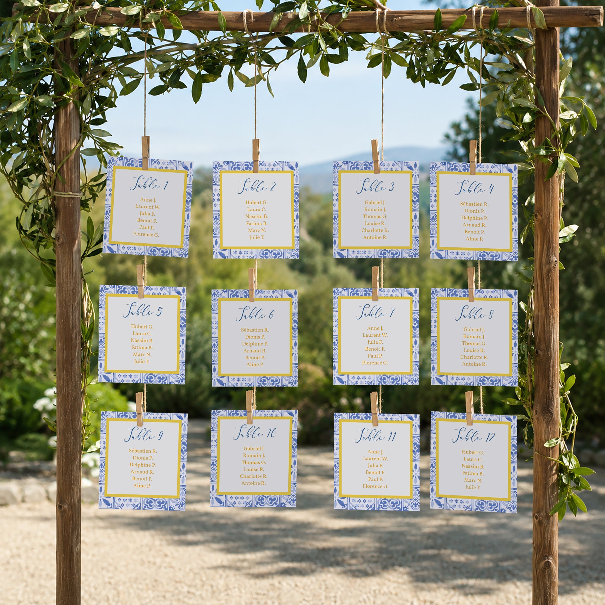 Plan de table Mariage Lot de 12 Azulejo d’amour photo N° 2