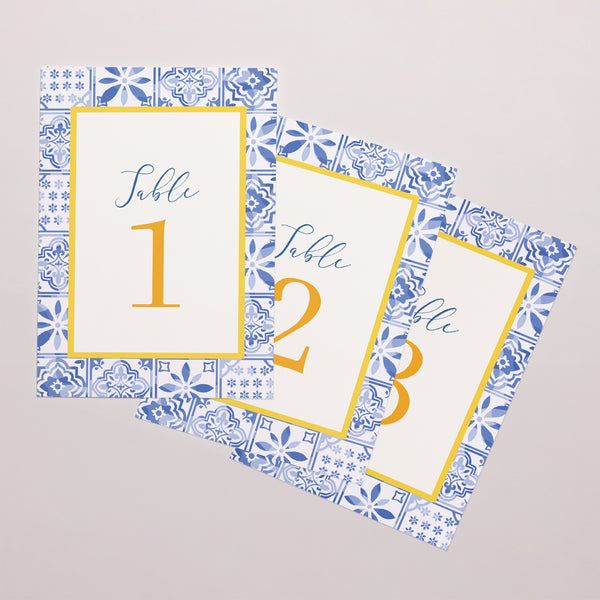 Marque table Mariage Rectangle Azulejo d’amour photo
