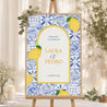 Panneau bienvenue Mariage Portrait 60 x 90 cm Azulejo d’amour photo N° 1