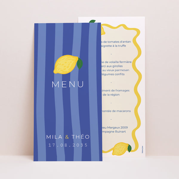 Menu Mariage Panoramique portrait Un air de Méditerranée photo