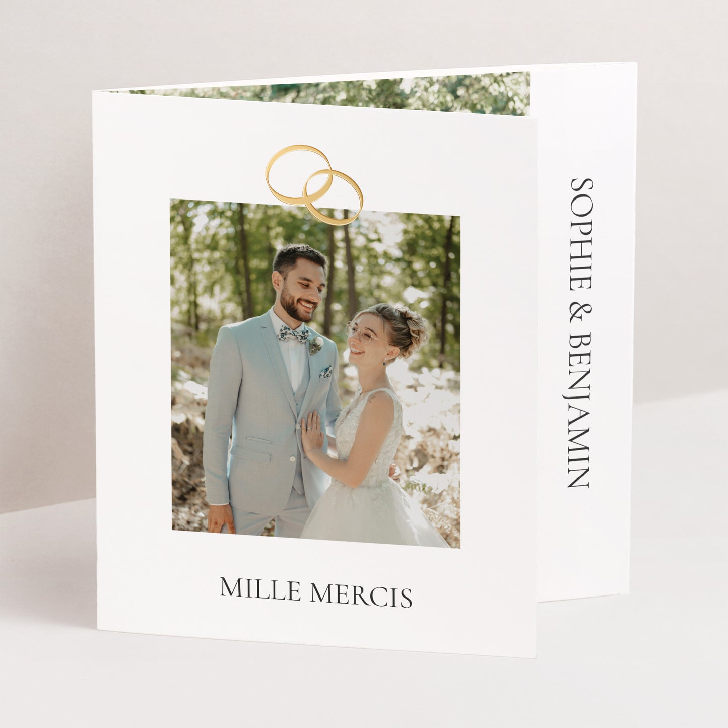 Remerciements Mariage Triptyque asymétrique Serment d’Or photo N° 1